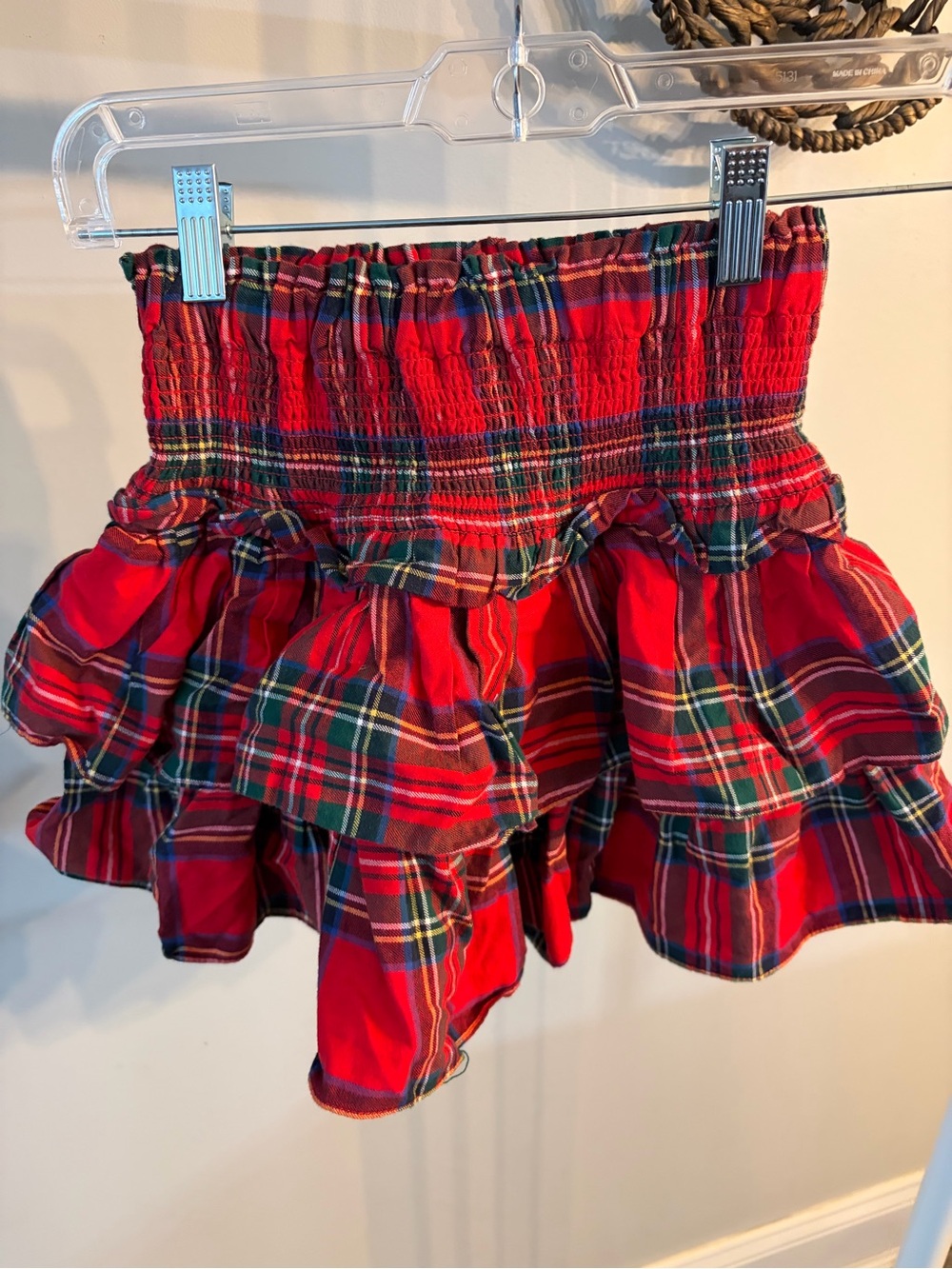 Janie and Jack Red Plaid Ruffle Skort size 8